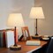 Set of 2 Beige Table Desk Lamps with Dual USB Ports – Wood & Metal Bedside Lamps, Linen Shade, UL-Certified, Eye-Caring Lighting for Bedroom, Office, or Living Room